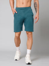 RS CASUAL COTTON MELANGE SHORTS-PEACOCK GREEN